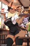 Rating: s
ID: 5630960
Date: 2025-06-09 13:13:11 -0400
Status: active
Score: 69
anthro anthrofied apron big_breasts bottomwear breasts cafe chest_tuft clothing conditional_dnp detailed_background duo eevee eeveelution espeon eyewear fan_character female generation_1_pokemon generation_2_pokemon glasses nintendo pokemon pokemon_(species) pokemorph skirt smile teranen thick_thighs tuft uniform waiter post #5630960