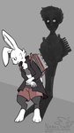 Rating: s
ID: 5582489
Date: 2025-05-18 22:08:27 -0400
Status: active
Score: 6
9:16 accordion ambiguous_gender anthro backpack bottomwear clothing coat duo hare hi_res humanoid lagomorph leggings legwear leporid looking_away looking_down mammal musical_instrument nervous pockets rabbit shadow_creature shorts topwear trenchcoat wraps yumuyumu post #5582489