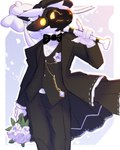 Rating: s
ID: 4917304
Date: 2024-07-13 17:39:21 -0400
Status: active
Score: 133
4:5 absurd_res anthro baseball_bat bat_(object) black_tie_(suit) bow_ribbon bow_tie clothed clothing cloudrider_(artist) digital_media_(artwork) dress elegant flower fur gloves hair handwear hi_res humanoid_legs husband looking_away machine male plant protogen protogen_visor screen screen_face shaded signature simple_background solo standing suit white_body white_fur yellow_eyes post #4917304