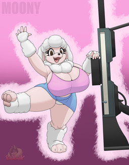Rating: s
ID: 4614485
Date: 2024-02-21 20:06:44 -0500
Status: active
Score: 8
5_fingers absurd_res anthro belly big_breasts big_butt big_eyes black_nose blue_clothing bottomwear breasts brown_eyes butt canid canine canis claws clothed clothing cute_fangs cute_pose domestic_dog ears_down eyelashes fangs feet female fingers fluffy fluffy_arms fluffy_chest fluffy_ears fluffy_hair fluffy_legs fur gesture gun hair hi_res holding_object holding_weapon huge_breasts looking_at_viewer mammal moony_(pawronik) nails neck_tuft open_mouth pawpads pawronik paws pink_body pink_clothing pink_skin pivoted_ears poodle pose ranged_weapon rifle shirt short_stack simple_background skirt slightly_chubby smile sniper_rifle solo tank_top teeth text thick_eyelashes thick_thighs tight_clothing tight_topwear toes tongue topwear tuft underwear waving waving_at_viewer weapon white_body white_fur wide_hips y2k_(fashion) post #4614485