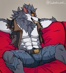 Rating: s
ID: 2785892
Date: 2021-06-15 00:34:00 -0400
Status: active
Score: 113
2019 abs anthro arm_tuft belt belwulf biped black_clothing black_nose black_topwear blue_bottomwear blue_clothing blue_pants bottomwear canid canine canis cheek_tuft chest_tuft clothed clothing digital_media_(artwork) dire_(fortnite) elbow_tuft english_text epic_games facial_tuft fortnite fur furniture gabrielssant glowing glowing_eyes grey_body grey_fur headgear headwear hi_res jacket looking_at_viewer male mammal muscular muscular_anthro muscular_male mythological_canine mythological_creature mythology navel neck_tuft on_sofa open_clothing open_jacket open_topwear orange_sclera pants pecs signature simple_background sitting sitting_on_sofa sleeveless_jacket smile sofa solo spread_arms spread_legs spreading teeth teeth_showing text topwear torn_bottomwear torn_clothing torn_pants tuft werecanid werecanine werecreature werewolf wolf post #2785892