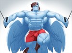 Rating: s
ID: 5580070
Date: 2025-05-17 22:27:32 -0400
Status: active
Score: 1
abs abstract_background anthro anthrofied athletic athletic_anthro athletic_male biceps blue_body blue_eyes blue_fur bodily_fluids bottomwear brown_hair brown_tail cable calm_wind_(oc) clothed clothing digital_drawing_(artwork) digital_media_(artwork) equid equine exercise fan_character feathered_wings feathers fingers fur gym hair hasbro hi_res hooves male mammal midriff muscular muscular_anthro muscular_male my_little_pony mythological_creature mythological_equine mythology partial_nudity pecs pegasus ponyanony shirtless shorts signature simple_background solo sweat tail topless topless_anthro topless_male underwear unguligrade v-cut vein veiny_muscles weightlifting weights wings workout workout_clothing post #5580070