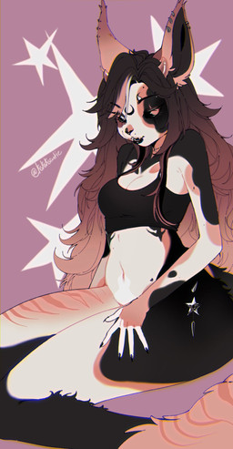Rating: s
ID: 5675284
Date: 2025-06-29 11:42:42 -0400
Status: active
Score: 20
abstract_background anthro black_body black_clothing black_lips black_nose black_sclera black_topwear bottomless clothed clothing fangs female female_anthro heterochromia hi_res lagomorph leporid lips looking_at_viewer mammal navel open_mouth orange_body orange_eyes rabbit solo sonyan teeth topwear white_body white_eyes post #5675284