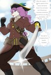 Rating: s
ID: 4417355
Date: 2023-11-15 21:43:28 -0500
Status: active
Score: 4
2023 absurd_res angry anthro belt boots bottomwear canid canine canis clenched_teeth clothed clothing curly_hair death_threat dialogue digital_media_(artwork) discord_(app) domestic_dog eyeshadow female fist footwear fur gloves green_eyes hair handwear hat_feather headgear headwear hi_res holding_melee_weapon holding_object holding_sword holding_weapon insult insulting_viewer jacket jewelry lens_flare lipstick looking_at_viewer loose_feather low-angle_view makeup mammal melee_weapon necklace olivia_(zer0rebel) outside pants patreon pink_hair pirate pirate_hat pirate_outfit poodle raised_tail sash ship shirt shoes solo sword sword_pointing tail talking_to_viewer teeth text threatening threatening_violence threatening_with_weapon topwear url vehicle watercraft weapon white_body white_fur zer0rebel4 post #4417355