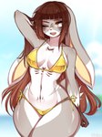 Rating: s
ID: 5594679
Date: 2025-05-24 08:42:45 -0400
Status: active
Score: 13
anthro bikini biped blurred_background breasts brown_hair clothing eyelashes female glistening glistening_body golden_week grey_body hair hi_res lagomorph leporid long_body long_hair mammal medium_breasts one_eye_closed open_mouth outside pupils rabbit side-tie_bikini solo string_bikini swimwear thick_thighs two-piece_swimsuit vtalna1 wet wet_body white_body wide_hips post #5594679