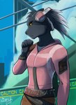 Rating: s
ID: 5169197
Date: 2024-11-08 19:16:35 -0500
Status: active
Score: 7
anthro athletic athletic_female athletic_wear background_text body_modification breasts building carrioncat clothing cloud cyberpunk electronics felid female female_anthro hair headphones hi_res intersex jacket jaguar looking_at_viewer mammal pantherine ponytail sky skyscraper small_breasts text text_on_clothing topwear post #5169197