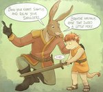Rating: s
ID: 3724769
Date: 2022-12-01 13:36:46 -0500
Status: active
Score: 24
age_difference anthro belt boots caligae clothing comic daww dragon duo elderly english_text facial_hair footwear gloves hand_on_shoulder handwear hare hi_res hisseefit kneeling lagomorph leporid male mammal mane mature_male melee_weapon mustache mythological_creature mythological_scalie mythology practice_sword prince_borgon scalie shaking shoes shy sir_cordiale smile speech_bubble story story_in_description sword tail tail_tuft tales_from_valmeridia teaching text trembling tuft weapon wineskin wooden_sword worried younger_male post #3724769