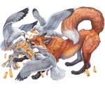Rating: s
ID: 5607438
Date: 2025-05-29 17:18:03 -0400
Status: active
Score: 14
action_scene ambiguous_gender avian beak bird canid canine claws curled_tail cutlery dewclaw feral fight flying food food_in_mouth fork fox fries fur gloves_(marking) group gull kitchen_utensils lari larid leg_markings mammal markings newspaper object_in_mouth open_beak open_mouth orange_eyes pawpads paws pointy_ears prick_ears red_body red_fox red_fur signature simple_background socks_(marking) sushiartstudio tail teeth toe_claws tools traditional_media_(artwork) true_fox whisker_spots white_background white_body wings yellow_beak yellow_sclera post #5607438