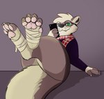 Rating: s
ID: 5134856
Date: 2024-10-23 17:39:46 -0400
Status: active
Score: 30
5_toes ambiguous_gender anthro claws domestic_ferret electronics eyewear feet fluffy fluffy_tail foot_focus glasses green_eyes hi_res leaning leaning_backward mammal milo_(slimyjaws) mustelid musteline nonbinary_(lore) pawpads paws phone pink_pawpads scarf slimyjaws solo tail toe_claws toes true_musteline weasel post #5134856