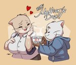 Rating: s
ID: 4779541
Date: 2024-05-12 19:30:19 -0400
Status: active
Score: 158
2024 4_fingers anthro clothed clothing coffee_cup container cup domestic_cat duo english_text eyebrows eyelashes eyes_closed eyewear felid feline felis female fingers glasses gwen_geek hi_res holding_coffee_cup holding_container holding_cup holding_object holidays hoodie joaoppereiraus male mammal mature_anthro mature_female mother's_day mother_(lore) mother_and_child_(lore) mother_and_son_(lore) open_mouth open_smile parent_(lore) parent_and_child_(lore) parent_and_son_(lore) shirt simple_background smile son_(lore) text topwear toshio_nakamura wearing_glasses whiskers yui_nakamura post #4779541