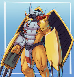 Rating: s
ID: 5660273
Date: 2025-06-22 12:19:31 -0400
Status: active
Score: 12
anthro armor bandai_namco big_claws claws clothed clothing codpiece digimon digimon_(species) felipe_gse green_eyes hair headgear helmet hi_res horn male muscular muscular_male orange_body pantsless scalie shoulder_pads simple_background solo thick_thighs wargreymon yellow_armor post #5660273