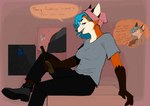 Rating: s
ID: 5478301
Date: 2025-04-02 21:10:05 -0400
Status: active
Score: 24
alien anthro arthropod beanie blue_hair breasts canid canine cigarette clothing crush death dialogue erin_(quakeroc) extreme_size_difference eyewear female foot_crush footwear fox furgonomic_headwear furgonomics ghost glasses gloves_(marking) hair halo hat headgear headwear looking_at_viewer magnetiorchid mammal markings micro pael pink_beanie pink_clothing pink_hat pink_headwear profanity red_fox shirt shoes sitting size_difference smile sneakers speech_bubble spirit t-shirt thought_bubble topwear trans_(lore) trans_woman_(lore) true_fox post #5478301