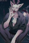 Rating: s
ID: 2262433
Date: 2020-05-19 07:23:42 -0400
Status: active
Score: 123
antelope anthro athletic athletic_anthro athletic_male beastars black_clothing black_shirt black_topwear bovid chest_tattoo city cityscape clothing collared_shirt crouching eye_spots fangs felid fellatio_gesture fur gazelle gesture half-closed_eyes hand_gesture horn hybrid leaf legwear leopard male mammal markings melon_(beastars) msdk_max narrowed_eyes ok_sign oral_invitation pantherine pattern_clothing pattern_legwear raised_tail shirt signature solo spots spotted_body spotted_fur striped_clothing striped_legwear stripes suggestive suggestive_gesture tail tattoo teeth tongue tongue_out topwear watermark post #2262433