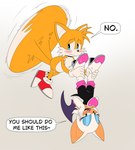 Rating: s
ID: 5599706
Date: 2025-05-26 12:21:21 -0400
Status: active
Score: 67
2_tails 4chan_anon anthro bat big_breasts black_clothing black_leotard blue_eyes breasts canid canine carrying_another carrying_partner chest_tuft cleavage clothed clothing dialogue duo english_text eyelashes female flying footwear fox fur hi_res leotard light lighting male male/female mammal membrane_(anatomy) membranous_wings miles_prower multi_tail orange_body orange_fur orange_tail propositioning purple_wings red_clothing red_footwear red_shoes rouge_the_bat sega shoes shy socks sonic_the_hedgehog_(series) speech_bubble tail text tuft unknown_artist upside_down white_clothing white_footwear white_high_heeled_boots white_socks wings post #5599706