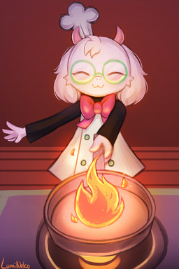 Rating: s
ID: 5672471
Date: 2025-06-28 01:06:00 -0400
Status: active
Score: 14
2025 2:3 2_horns anthro appliance biped bovid bow_accessory caprine chef_hat clothed clothing cooking cookware deltarune eyes_closed eyewear fire floppy_ears front_view frying_pan glasses goat hat head_tuft headgear headwear holding_object horn kitchen_utensils lumineko male mammal monster ralsei round_glasses solo standing stove tools tuft undertale_(series) wearing_glasses young young_anthro young_male post #5672471