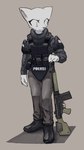 Rating: s
ID: 5306410
Date: 2025-01-13 23:56:46 -0500
Status: active
Score: 30
2024 4chan_anon anthro big_eyes black_clothing black_footwear black_shirt black_shoes black_topwear black_vest bottomwear bulletproof_vest claws clothed clothing digital_media_(artwork) domestic_cat eloisa eyelashes felid feline felis female finger_claws fingers fn_fal footwear full-length_portrait fully_clothed fur grey_background grey_bottomwear grey_clothing grey_pants gun hi_res inner_ear_fluff mammal mouth_closed pants pink_nose police police_officer portrait pupils ranged_weapon rifle shaded shadow shirt simple_background slit_pupils soft_shading solo standing text text_on_clothing text_on_topwear text_on_vest three-quarter_view topwear tuft vest weapon white_body white_fur white_text post #5306410