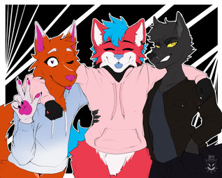 Rating: s
ID: 3798856
Date: 2023-01-07 23:37:17 -0500
Status: active
Score: 17
anthro black_body black_fur blep blue_hair bottomless bottomless_anthro bottomless_male bottomwear canid canine canis cheek_tuft clothed clothing cozymun denim denim_bottomwear denim_clothing eyes_closed facial_tuft fanta_(notfanta) fox fur group hair half-closed_eyes heart_eyes heart_symbol hi_res hoodie jacket jeans male mammal narrowed_eyes one_eye_closed open_clothing open_jacket open_topwear orange_body orange_fur pants pawpads paws pink_pawpads red_body red_fur shirt simple_background smile t-shirt tongue tongue_out topwear trio tuft white_body white_fur wink wolf yellow_sclera post #3798856