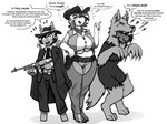 Rating: s
ID: 3012540
Date: 2021-11-06 16:21:14 -0400
Status: active
Score: 63
anthro bat_pony big_breasts boots breasts canid canine chaps clothing coat costume cowboy_boots cowboy_hat cowboy_outfit cowgirl_outfit dialogue english_text equid fan_character fedora female footwear gangster group gun hasbro hat headgear headwear hi_res mammal monochrome my_little_pony mythological_canine mythological_creature mythology nolegs_(oc) profanity ranged_weapon replica_(artist) replica_(oc) reppy_(mlp) shoes submachine_gun text thompson_gun topwear trenchcoat trio weapon werecanid werecanine werecreature werewolf werewolf_costume wolf_costume post #3012540