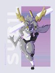 Rating: s
ID: 5368153
Date: 2025-02-12 11:55:54 -0500
Status: active
Score: 42
2_horns anthro antlers black_clothing blue_eyes bottomless capelet clothed clothing collared_shirt dream_breaker_(pseudoregalia) dress_shirt eyebrows female fingerless_armwear floppy_ears fur grey_body grey_fur holding_object horn jackalope lagomorph looking_at_viewer lop_ears mammal melee_weapon monotone_body partially_clothed pseudoregalia running serious_face shirt solo sr_empanada sybil_(pseudoregalia) tail thick_eyebrows thick_thighs topwear weapon white_capelet yellow_antlers post #5368153