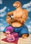 Rating: s
ID: 1775361
Date: 2019-01-25 16:41:44 -0500
Status: active
Score: 121
2019 anthro big_lizard_guy_(vader-san) breasts clothed clothing day detailed_background digital_media_(artwork) dinosaur dromaeosaurid duo female female_anthro hi_res kneeling larger_male lizard lying male male_anthro nipples non-mammal_breasts non-mammal_nipples on_front open_mouth outside prehistoric_species purple_eyes reptile sand scalie size_difference sky smaller_female smile text theropod url vader-san post #1775361