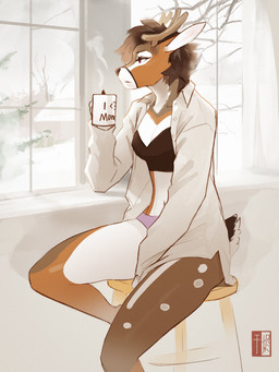 Rating: s
ID: 5699306
Date: 2025-07-10 12:34:25 -0400
Status: active
Score: 44
2025 3:4 absurd_res anthro antlers ashethederg beverage black_bra black_clothing black_nose black_underwear blouse bottomless bottomless_anthro bottomless_female bra breasts brown_body brown_fur brown_hair cervine chital clothed clothing coffee_mug countershading deer detailed_background digital_drawing_(artwork) digital_media_(artwork) female front_view fur furniture gynomorph_(lore) hair hi_res hokuloa horn hot_beverage inside mammal medium_breasts navel open_clothing open_shirt open_topwear panties pink_clothing pink_eyes pink_panties pink_underwear pointy_ears prick_ears scut_tail shirt short_hair short_tail sitting snout solo steam stool tail tan_antlers three-quarter_view topwear underwear white_blouse white_body white_clothing white_countershading white_fur white_shirt white_topwear window post #5699306