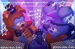 Rating: s
ID: 5321049
Date: 2025-01-21 01:30:22 -0500
Status: active
Score: 26
2024 anthro bear blue_body blue_eyes blue_fur bodypaint bow_tie bowling_ball bracelet claws clothing digital_media_(artwork) duo face_paint fingerless_gloves five_nights_at_freddy's five_nights_at_freddy's:_security_breach fur glamrock_bonnie_(fnaf) glamrock_freddy gloves handwear hat headgear headwear hi_res jewelry jeyco_shiba lagomorph leporid male male/male mammal orange_body orange_fur rabbit scottgames shoulder_pads spiked_bracelet spikes star steel_wool_studios thinking thinking_pose top_hat post #5321049