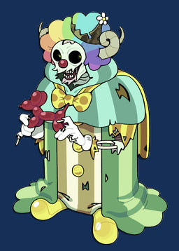 Rating: s
ID: 5606497
Date: 2025-05-29 08:15:12 -0400
Status: active
Score: 14
accessory adventure_time afro alternate_costume ambiguous_gender balloon_animal bow_tie cartoon_network clothing clown clown_nose curled_horn discount-supervillain flower flower_in_hair footwear gloves hair hair_accessory handwear hi_res horn horror_(theme) humanoid lich multicolored_hair plant rainbow_hair shoes solo the_lich_(adventure_time) undead post #5606497