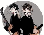 Rating: s
ID: 5394071
Date: 2025-02-24 02:03:01 -0500
Status: active
Score: 19
2025 5_fingers alternate_species anthro axian6777 bass_guitar black_clothing black_hair black_necktie black_nose black_suit black_topwear brown_eyes brown_hair buckteeth canid canine canis clothed clothed_anthro clothed_male clothing collared_shirt digital_drawing_(artwork) digital_media_(artwork) domestic_dog electric_guitar eyebrows fingers floppy_ears fur furrification geometric_background green_eyes guitar guitar_strap hair half-length_portrait hi_res holding_guitar holding_musical_instrument holding_object john_lennon lagomorph leporid light_body light_fur long_ears looking_at_another lop_ears male male_anthro mammal mouth_closed multicolored_body multicolored_fur musical_instrument necktie open_mouth open_smile paul_mccartney plucked_string_instrument portrait rabbit shirt simple_background smile string_instrument suit suit_jacket teeth the_beatles topwear whiskers white_body white_fur post #5394071