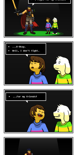 ambiguous_gender armor asriel_dreemurr belt boots boss_monster bracers caprine child clothed clothing comic dialogue english_text fire_emblem footwear fur goat greaves group hand_holding happy hi_res human humor ike_(fire_emblem) laugh light mammal melee_weapon nintendo protagonist_(undertale) scarf shoes smile stripes sword text tristepinguino undertale video_games weapon white_fur young
Rating: Safe
Score: 7
User: Cat-in-Flight
Date: May 25, 2018 ambiguous_gender armor asriel_dreemurr belt boots boss_monster bracers caprine child clothed clothing comic dialogue english_text fire_emblem footwear fur goat greaves group hand_holding happy hi_res human humor ike_(fire_emblem) laugh light mammal melee_weapon nintendo protagonist_(undertale) scarf shoes smile stripes sword text tristepinguino undertale video_games weapon white_fur young
Rating: Safe
Score: 7
User: Cat-in-Flight
Date: May 25, 2018