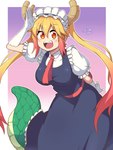 Rating: s
ID: 5579897
Date: 2025-05-17 21:09:39 -0400
Status: active
Score: 5
2018 animal_humanoid blonde_hair breasts clothing dragon dragon_humanoid dress eyelashes female gloves hair hair_between_eyes handwear hi_res highlights_(coloring) horn horned_humanoid humanoid kerchief long_hair maid_headdress maid_uniform miss_kobayashi's_dragon_maid multicolored_hair mythological_creature mythological_scalie mythology neckerchief neckwear open_mouth open_smile orange_eyes pink_hair scalie short_sleeves sidelocks simple_background smile smiling_at_viewer solo spideyhog tail teeth tohru_(dragon_maid) twintails_(hairstyle) uniform post #5579897