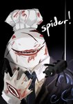 Rating: s
ID: 4858450
Date: 2024-06-16 21:37:13 -0400
Status: active
Score: 12
2_mouths 5_fingers ambiguous_gender anthro arachnid arthropod black_body black_dress_shirt blood blue_necktie bodily_fluids bust_portrait chef_hat clothing digital_media_(artwork) duo english_text facial_scar female feral fingers fish front_view greta_(library_of_ruina) grey_body hand_mouth happy hat headgear headwear hi_res library_of_ruina lucenttear mandibles marine multi_mouth necktie open_mouth open_smile portrait project_moon red_eyes reverberation_ensemble scar shark sharp_teeth shirt smile spider spider_web suit teeth text topwear white_clothing white_shirt white_topwear post #4858450