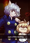 Rating: s
ID: 5248360
Date: 2024-12-17 09:39:38 -0500
Status: active
Score: 64
absurd_res animal_humanoid blonde_hair blue_bottomwear blue_clothing blue_skirt bottomwear breasts brown_eyes cat_humanoid cat_smile chimera_ant clothing duo english_text eyelashes featureless_hands felid felid_humanoid feline feline_humanoid female fur grey_body grey_fur grey_hair hair heart_symbol hi_res humanoid hunter_x_hunter looking_at_viewer mammal mammal_humanoid medium_breasts melty_blood neco-arc neferpitou nes_panda one_eye_closed pupils red_eyes short_hair skirt slit_pupils sparkles tan_body tan_skin text topwear tsukihime type-moon white_clothing white_topwear wide_hips wink winking_at_viewer yellow_body yellow_fur post #5248360