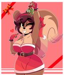 Rating: s
ID: 2559611
Date: 2021-01-05 21:19:52 -0500
Status: active
Score: 38
abstract_background absurd_res anthro belt blush border brown_body brown_fur chest_tuft christmas christmas_clothing christmas_headwear clothing dress female fingerless_gloves fluffy fluffy_tail front_view fur gesture gloves grey_squirrel hair hand_gesture handwear hat headgear headwear heart_symbol hi_res holding_object holidays holly_(plant) lingonberry looking_at_viewer mammal mistletoe one_eye_closed plant pointing pointing_at_self purple_hair raised_arm red_clothing red_dress red_gloves red_handwear red_hat red_headwear rodent santa_hat sciurid shelly_bélier solo tail tan_body tan_fur tree_squirrel tuft white_border white_clothing white_dress wink wireless_shiba wristband post #2559611
