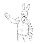 Rating: s
ID: 5284176
Date: 2025-01-03 11:58:36 -0500
Status: active
Score: 5
2024 5_fingers anthro arcade_bunny blousquidly bottomwear clothing english_description fanny_pack fingers happy hi_res lagomorph leporid looking_at_viewer male mammal monochrome name_tag nintendo nintendo_badge_arcade one_eye_closed open_mouth pants rabbit raised_arm shirt simple_background solo topwear vest white_background wink winking_at_viewer post #5284176