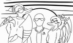 Rating: s
ID: 5581904
Date: 2025-05-18 17:28:23 -0400
Status: active
Score: 1
2024 alternate_costume alternate_hairstyle anon_(snoot_game) anthro bald bone_frill broken_wing brother_(lore) brother_and_sister_(lore) cavemanon_studios clothing elbow_feathers eyewear fang_(gvh) feathered_wings feathers female frill_(anatomy) goodbye_volcano_high group hair head_crest hi_res human jacket jacket_ignites letterman_jacket male mammal monochrome naser_(gvh) ponytail prehistoric_species pterodactylus pterosaur reptile scalie short_hair short_tail sibling_(lore) sister_(lore) snoot_game snout sunglasses tail topwear trio wing_scar wings post #5581904