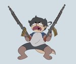 Rating: s
ID: 2948205
Date: 2021-09-27 20:04:34 -0400
Status: active
Score: 53
2021 3_toes ahoge angry anthro black_bottomwear black_clothing black_eyes black_hair black_nose black_shorts blue_clothing blue_shirt blue_topwear bottomwear brown_body brown_fur clothing eyebrows fangs feet fur grey_background grey_clothing grey_shirt grey_topwear gun hair hi_res holding_gun holding_object holding_ranged_weapon holding_weapon light_machine_gun male mammal maschinengewehr_42 meme mg_42 mr-shin mustelid otter ranged_weapon river_otter sharp_teeth shin_(mr-shin) shirt shorts simple_background solo spread_legs spreading standing tan_body tan_fur teeth thick_eyebrows toes topwear uvula weapon post #2948205