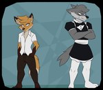 Rating: s
ID: 5599958
Date: 2025-05-26 14:21:55 -0400
Status: active
Score: 33
angry anthro balthy_(suitedwolfie) biped black_nose bottomwear brown_body brown_bottomwear brown_clothing brown_nose brown_pants canid canine canis clothed clothing comic duo fox fur grey_body grey_fur grey_tail hi_res k_(suitedwolfie) maid_uniform male mammal multicolored_body multicolored_fur multicolored_tail northwestern_wolf orange_body orange_fur orange_tail pants red_fox role_reversal shirt simple_background standing suitedwolfie tail topwear true_fox uniform white_clothing white_shirt white_topwear wolf post #5599958