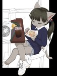 Rating: s
ID: 5659786
Date: 2025-06-22 06:16:28 -0400
Status: active
Score: 17
3yo4yo5yo anthro beverage black_hair blue_bottomwear blue_clothing blue_shorts blue_sweater blue_topwear bottomwear burger chair clothing container cup domestic_cat eating eyes_closed felid feline felis female food food_on_face footwear fries furniture grey_body hair hi_res hiraragi_akane holding_food holding_object ice long_hair mammal mouth_closed on_chair pawpads pink_inner_ear pink_pawpads shoes shorts sitting sitting_on_chair solo sweater topwear torn_bottomwear torn_clothing torn_shorts twintails_(hairstyle) white_clothing white_footwear white_shoes young young_female post #5659786