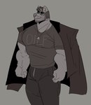 Rating: s
ID: 5235491
Date: 2024-12-10 19:06:37 -0500
Status: active
Score: 6
2021 absurd_res akita american_akita anthro bau_(melaisen) bottomwear brown_monochrome canid canine canis clothed clothed_anthro clothed_male clothing digital_drawing_(artwork) digital_media_(artwork) dog_tags domestic_dog eyewear glasses hi_res jacket_on_shoulders male male_anthro mammal melaisen muscular muscular_anthro muscular_male nonbinary_(lore) pants portrait shirt smile solo spitz standing t-shirt three-quarter_portrait three-quarter_view topwear post #5235491