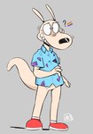 Rating: s
ID: 4970154
Date: 2024-08-07 15:07:33 -0400
Status: active
Score: 12
2024 4_fingers anthro biped black_nose blue_clothing blue_shirt blue_topwear bottomless bottomless_anthro bottomless_male clothed clothing collared_shirt dated dress_shirt featureless_crotch fingers footwear front_view full-length_portrait fur grey_background hi_res kickingkeldeo lgbt_pride macropod male mammal marsupial nickelodeon portrait pride_colors pride_flag_question_mark question_mark rainbow_pride_colors red_clothing red_footwear red_shoes rocko's_modern_life rocko_rama shadow shirt shoes signature simple_background six-stripe_rainbow_pride_colors solo standing tail tan_body tan_fur tan_tail teeth topwear wallaby post #4970154