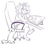 Rating: s
ID: 5249728
Date: 2024-12-17 22:27:19 -0500
Status: active
Score: 76
2_frame_animation animated anthro canid canine chair domestic_cat drawing_tablet duo felid feline felis female feral furniture grumpy hair hi_res humor mammal office_chair on_hind_legs pur-fox pur-fox_(character) short_playtime sitting table post #5249728