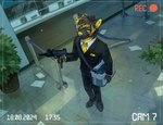 Rating: s
ID: 5650300
Date: 2025-06-18 03:10:39 -0400
Status: active
Score: 2
anthro bank_robbery black_body black_fur black_hair blonde_hair camera_view canid canine cheek_tuft clothed clothing corzh77 facial_tuft fur gun hair hi_res holding_gun holding_object holding_ranged_weapon holding_weapon inside looking_at_viewer male mammal plant plant_pot potted_plant pupils ranged_weapon slit_pupils solo tuft weapon yellow_body yellow_eyes yellow_fur yellow_nose post #5650300