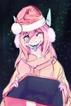 Rating: s
ID: 5535403
Date: 2025-04-28 00:53:58 -0400
Status: active
Score: 12
2023 absurd_res anthro blue_eyes blue_tongue blush bomb box christmas christmas_clothing christmas_headwear clothed clothing container digital_media_(artwork) dragon earmuffs explosives female fully_clothed gift gift_box hair hat headgear headwear hi_res holidays horn imminent_explosion long_and_soft long_hair looking_at_viewer mythological_creature mythological_scalie mythology offering_to_viewer one_eye_closed open_mouth open_smile pink_blush pink_hair santa_hat scalie scarf simple_background smile soft_focus solo timer_display tongue tongue_out wink post #5535403