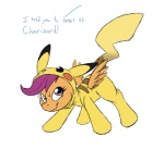 Rating: s
ID: 133439
Date: 2011-05-03 12:16:04 -0400
Status: active
Score: 13
clothing cosplay costume crossover english_text equid equine feathered_wings feathers female feral friendship_is_magic fur furry_wearing_fursuit fursuit generation_1_pokemon hair hasbro mammal my_little_pony mythological_creature mythological_equine mythology nintendo orange_body orange_feathers pegasus pikachu pikachu_onesie pink_hair pokemon pokemon_(species) pokemon_costume purple_eyes purple_hair rodent scootaloo_(mlp) scootaloopony simple_background solo tail text white_background wings yellow_body yellow_fur young young_female young_feral post #133439