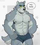 Rating: s
ID: 4470337
Date: 2023-12-13 15:33:35 -0500
Status: active
Score: 68
abs anthro armpit_hair body_hair canid canine canis cartoon_network clothed clothing english_text eyebrows fur hi_res male mammal muscular muscular_anthro muscular_male pecs ruffusbleu shirtless shirtless_anthro shirtless_male solo speech_bubble tail teeth text topless topless_anthro topless_male underwear we_baby_bears we_bare_bears wolf wolf_(we_baby_bears) yellow_sclera post #4470337