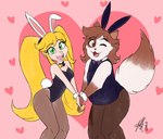 Rating: s
ID: 5012977
Date: 2024-08-27 06:12:52 -0400
Status: active
Score: 5
anthro blonde_hair brown_eyes brown_hair brown_markings bunny_costume clothing costume cuffs_(clothing) dipstick_tail domestic_cat duo eye_markings eyelashes fake_ears fake_rabbit_ears fake_rabbit_tail fake_tail felid feline felis female flat_colors fluffy fluffy_tail fur gloves_(marking) green_eyes hair hand_holding heart_background heart_symbol hi_res human legwear leotard light_body light_skin long_pigtails male mammal markings married_couple one_eye_closed pantyhose persian_cat pigtails reku_(akubon) sailor_bomber scut_tail shizen_(sailorbomber) short_tail simple_background tail tail_markings twintails_(hairstyle) white_body white_fur wink post #5012977
