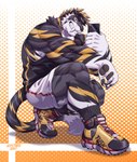 Rating: s
ID: 4719973
Date: 2024-04-14 07:32:09 -0400
Status: active
Score: 38
5_fingers anthro basketball_jersey basketball_shorts black_claws black_clothing black_footwear black_hair black_shirt black_socks black_stripes black_tank_top black_topwear blonde_hair bottomwear cellphone claws clothing digital_media_(artwork) dotted_background electronics estper fangs felid fingers footwear fur grey_body grey_fur grey_tail hair hi_res holding_cellphone holding_object holding_phone kneeling looking_at_viewer male mammal markings muscular muscular_anthro muscular_arms muscular_male pantherine pattern_background pawpads phone sabertooth_(anatomy) shirt shoes shorts signature simple_background smartphone sneakers socks solo stripes tail tank_top teeth text text_on_clothing text_on_footwear text_on_shoes tiger topwear tusk_(estper) white_body white_bottomwear white_clothing white_fur white_shorts yellow_markings yellow_stripes post #4719973