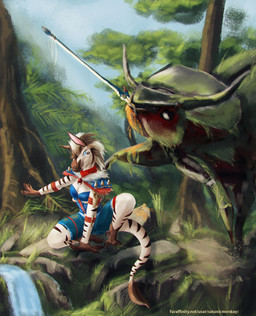 Rating: s
ID: 5682795
Date: 2025-07-02 21:14:18 -0400
Status: active
Score: 9
ambiguous_feral ambiguous_gender anthro arthropod bared_teeth beady_eyes blue_eyes blue_sky brown_hair brown_markings clothed clothing duo equid equine exoskeleton female female_anthro feral fur green_body green_exoskeleton hair hi_res mammal markings plant satanic_monkey sky striped_markings striped_tail stripes tail tail_markings text tree url white_body white_fur white_hair zebra post #5682795