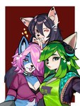 Rating: s
ID: 5366130
Date: 2025-02-11 12:19:31 -0500
Status: active
Score: 34
3:4 anthro black_hair blue_body blue_eyes blue_fur canid canine clothing ear_piercing ear_ring female fur green_clothing green_hair green_shirt green_topwear group hair headgear hi-rez_studios hi_res kiiu_(kiiunae) looking_at_viewer mammal miu_leen paladins_(game) pepper_(paladins) piercing pink_hair red_eyes ring_piercing salt_(paladins) shirt simple_background topwear trio white_body white_fur post #5366130