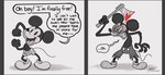 Rating: s
ID: 4515470
Date: 2024-01-05 02:45:43 -0500
Status: active
Score: 89
2024 2_panel_comic anthro artist_name axe blood blood_on_weapon bloodshot_eyes bodily_fluids bottomwear claws clothed clothing comic dialogue disney dry_skin english_description english_text entering_public_domain finger_claws flat_colors footwear full-length_portrait hi_res holding_object holding_weapon horror_(theme) house_mouse inkblot instant_transformation joanna_davidovich male mammal mickey_mouse monochrome mouse murid murine portrait red_eyes rodent shoes shorts signature slasher solo speech_bubble steamboat_willie text thin_calves thin_legs thin_thighs topless torn_bottomwear torn_clothing url weapon post #4515470